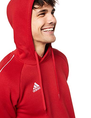 Adidas Core 18 Hoody Sudadera con Capucha, Hombre, Rojo (Rojo/Blanco), L
