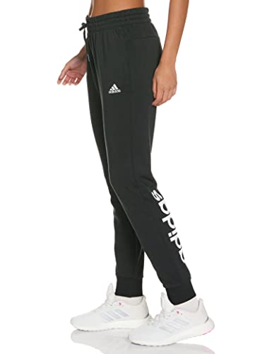 adidas W Lin FT C PT Pants, Womens, Black/White, Small