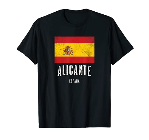 Alicante España | Souvenir Linda Ciudad - Bandera Española - Camiseta