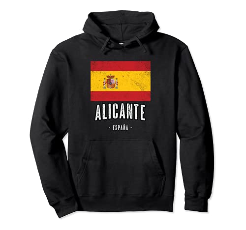 Alicante España | Souvenir Linda Ciudad - Bandera Española - Sudadera con Capucha