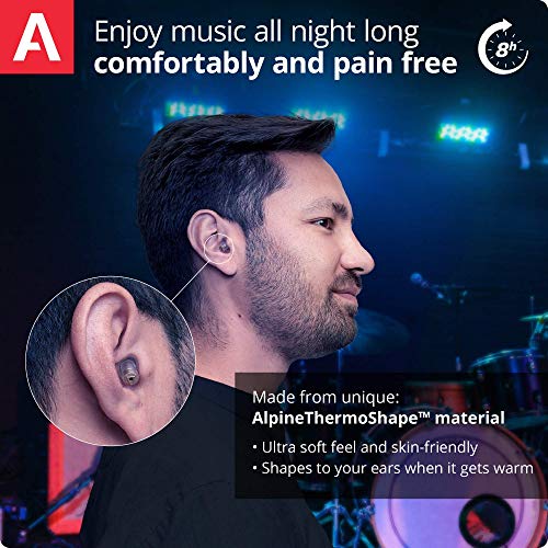 Alpine MusicSafe Pro Tapones de Alta Fidelidad para Conciertos y Reducción de Ruido - Protección Auditiva para Músicos Profesionales y DJs - Tapones Negros