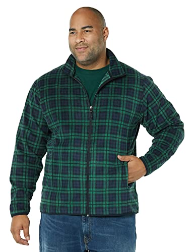 Amazon Essentials Full-Zip Polar Fleece Jacket Chaqueta de Forro, Azul Marino/Verde, Cuadros Escoceses, XS