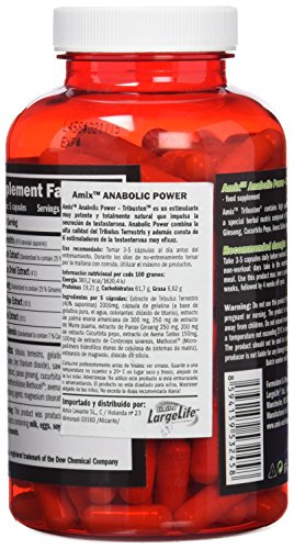 AMIX - Complemento Alimenticio - Anabolic Power Tribusten - 200 Cápsulas - Estimula la Testosterona - Aumenta la Masa Muscular - Complemento Deportivo con Tribulus Terrestris