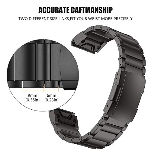 ANBEST Pulsera de Aleación de Titanio Compatible con Fenix 6 Correa de Liberación Rápida de 22mm para Fenix 6 Pro/Fenix 5/Forerunner 935 Smart Watch