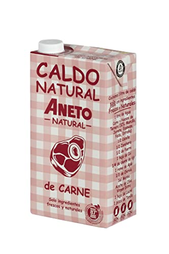 Aneto 100% Natural - Caldo de Carne - caja de 6 unidades de 1 litro