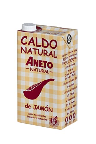 Aneto 100% Natural - Caldo de Jamón - caja de 6 unidades de 1 litro