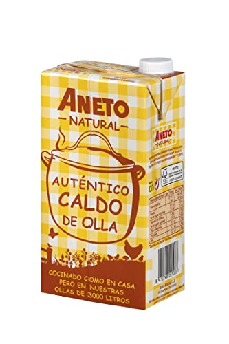 Aneto 100% Natural - Caldo de Pollo - caja de 6 unidades de 1 litro