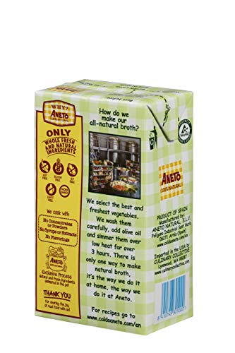 Aneto 100% Natural - Caldo de Verduras - caja de 6 unidades de 1 litro