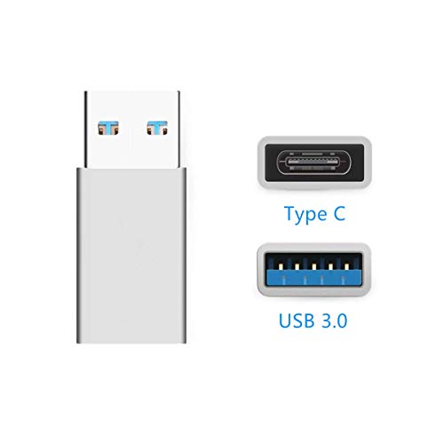 ARKTEK Adaptador USB-C - USB A 3.0 (Macho) a USB Tipo C (Hembra) Convertidor para PC Portátil Galaxy Note 10 y más (Paquete de 2, Aluminio)