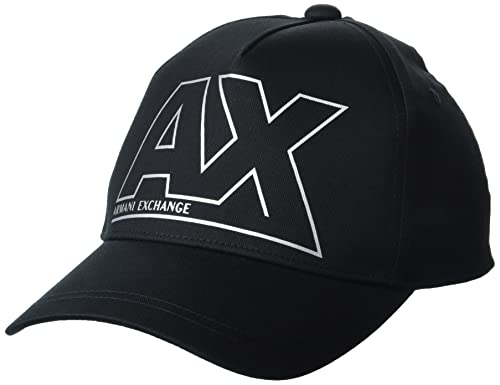 Armani Exchange Con Logotipo de Foil Gorra de béisbol, Negro, Talla única para Hombre