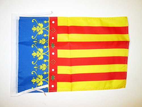 AZ FLAG Bandera de la Comunidad Valenciana 45x30cm - BANDERINA Valenciana 30 x 45 cm cordeles