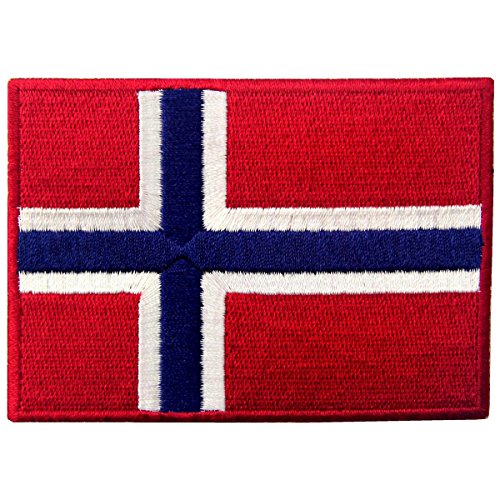 Bandera de Noruega Emblema Noruego Parche Bordado de Aplicación con Plancha