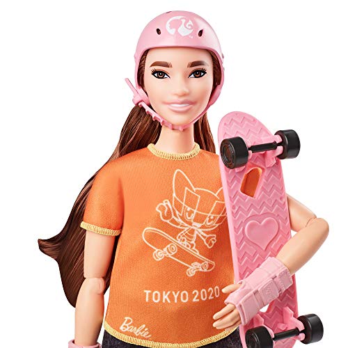 Barbie- Juegos Olímpicos Tokio 2020 muñeca patinadora con uniforme y con accesorios (Mattel GJL78) , color/modelo surtido