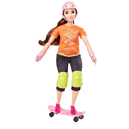 Barbie- Juegos Olímpicos Tokio 2020 muñeca patinadora con uniforme y con accesorios (Mattel GJL78) , color/modelo surtido