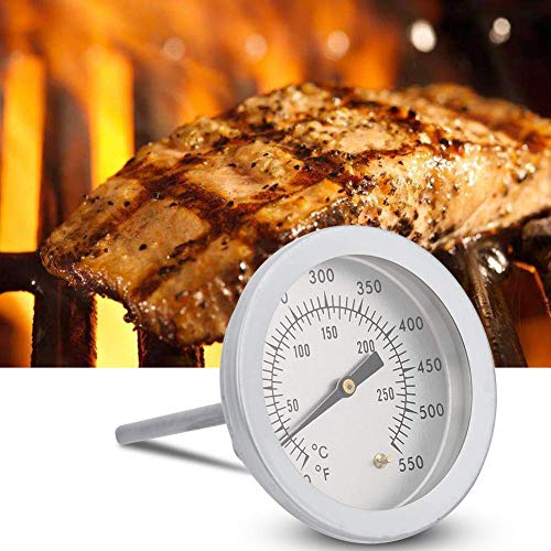 BBQ Grill 50~550 Therm Termómetro de temperatura, Barbacoa Ahumador Grill Termómetro Indicador de temperatura Dial analógico Doble escala