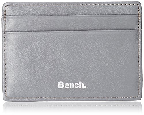 Bench Hombre Leather Wallet Cartera, Hombre, Leather Wallet, Gris, 11.9 x 9.6 x 1.4 cm