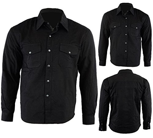 Bikers Gear Australia - Camisa protectora de franela para motocicleta con forro de aramida negro negro extra-large