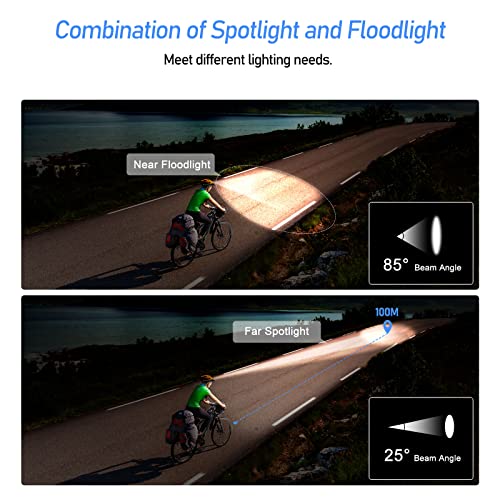 Blukar Linterna Frontal LED, 8 Modos Linterna Cabeza COB Recargable USB Con Sensor de Movimiento Impermeable Ideal para Correr / Pesca / Camping [Clase de eficiencia energética A++]