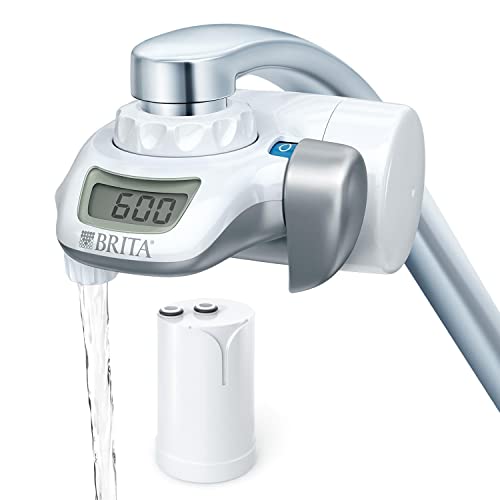 BRITA On Tap sistema de filtración de agua para grifo sostenible (versión 2019), Pantalla digital, Reduce Cloro, Microplásticos, Metales Pesados - Agua filtrada de sabor óptimo - Incluye 1 filtro