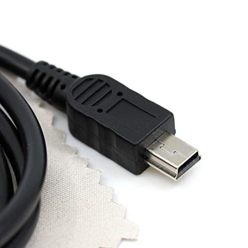 Cable de datos USB compatible con Garmin eTrex Touch 25, eTrex Touch 35, eTrex Venture CX, eTrex Vista C, eTrex Vista Cx, eTrex Vista HCx Navegador Mini USB 1 m Cable con paño de limpieza de pantalla