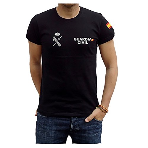 Camiseta Guardia Civil Bandera (L, Negro)