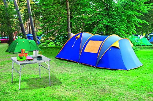 CAMP ACTIVE Mesa Camping Plegable 75x55x60 Aluminio, Plata, 1-Pack