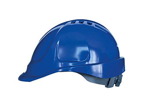 Casco de obra, Casco de protección, con cinta de sujeción, tamaño ajustable, EN397, Casco de Trabajo, Casco de Construcción (Azul)