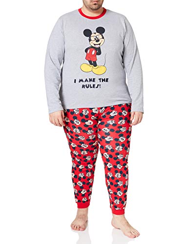 CERDÁ LIFE'S LITTLE MOMENTS Hombre Pijama Mickey Mouse-Licencia Oficial Disney, Gris, L