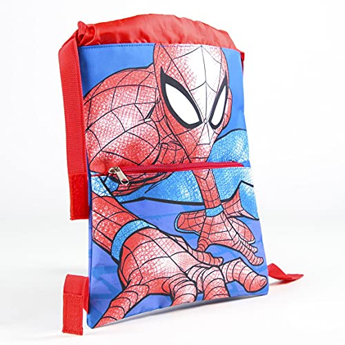 Cerdá, Saquito Guardería de Spiderman-Licencia Oficial Marvel Studios Unisex niños, Multicolor, 270X330MM