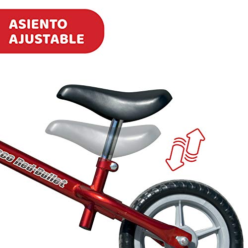 Chicco Bicicleta sin Pedales First Bike para Niños de 2 a 5 Años hasta 25 Kg, Bici para Aprender a Mantener el Equilibrio con Manillar y Sillín Ajustables, Rojo - Juguetes para Niños de 2 a 5 Años