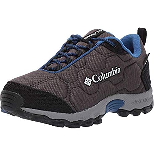 Columbia FIRECAMP SLEDDER 3 Zapatos multideporte impermeables para niños, Gris(Dark Grey, Royal), 28 EU