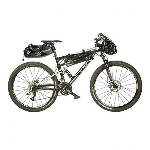 COLUMBUS - Alforja Bicicleta, Bikepack Bici | Bolsa para Manillar de Bicicleta | Capacidad Ajustable hasta 10 l. | 43 x Ø17cm. Color Negro
