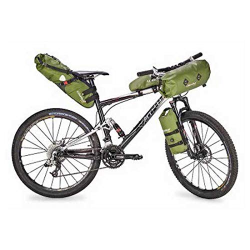 COLUMBUS - Alforja Bicicleta, Bikepack Bici | Bolsa para Sillín de Bicicleta | Capacidad Ajustable de hasta 11 l | 53 x 13 x 16 cm. Color Verde