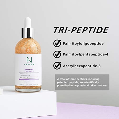 Coreana AMPLE:N Ampolla de inyección de péptidos 3.38 fl.onz.(100 ml)-Suero reafirmante facial antiarrugas y antienvejecimiento definitivo, potenciador de tri-péptidos,cuidado de la piel rejuvenecedor