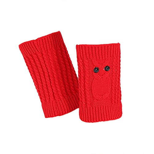 COZOCO Calentadores De Invierno Para Mujer Calientes De Punto Calzas Con Croché Leggings Slouch Boot Calcetines (una talla, rojo)