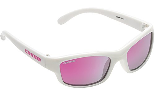 Cressi Yogi - Gafas de Sol para Niños, Unisex, 100% de Protección UV, Blanco/Rosa