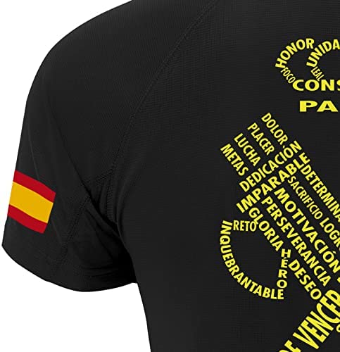 Crossfire Camiseta Guardia Civil Hombre con Escudo de Palabras (Negro, S)