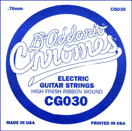 D'Addario CG030 - Cuerda individual de entorchado plano para guitarra eléctrica.030