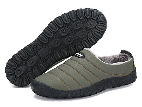 DAFENP Zapatillas de Casa para Hombre Mujer Pantuflas Zapatillas Invierno Pelusa Antideslizante Cálido Confortables Casa Interior y al Aire Libre XZ322-grey-EU36