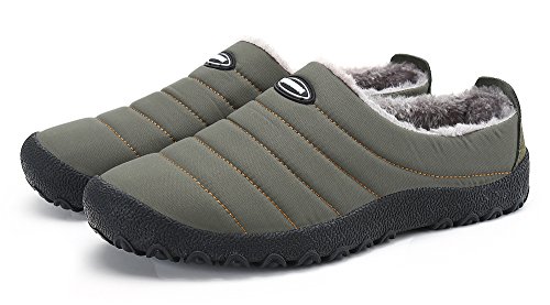 DAFENP Zapatillas de Casa para Hombre Mujer Pantuflas Zapatillas Invierno Pelusa Antideslizante Cálido Confortables Casa Interior y al Aire Libre XZ322-grey-EU36