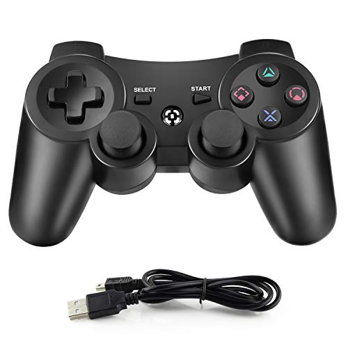 Dhaose Mando Inalámbrico para PS3, Controller Bluetooth con Doble Vibración, Wireless Bluetooth Gamepad Remote Joystick Controller Gamepad para Playstation 3
