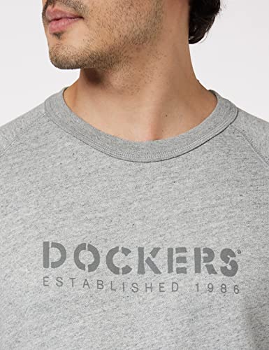 Dockers ICON CREWNECK SWEATSHIRT, Sudadera para Hombre, Gris (Terry Light Brush), XL