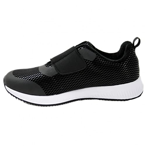Doctor Cutillas 13933 - Zapatillas Zapato Deportivo Ultraligero con Velcro, Forradas Y Textura Brillante Exterior - 40, Negro