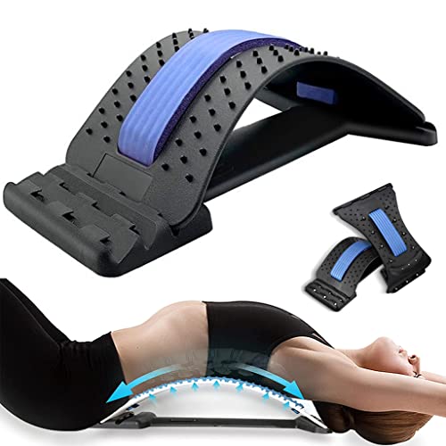 DOLCCIA – Soporte masajeador de espalda, Alivia el dolor lumbar, Estiramiento de espalda, Corrige la postura, Fisioterapia, 4 niveles ajustables, Hombre y mujer