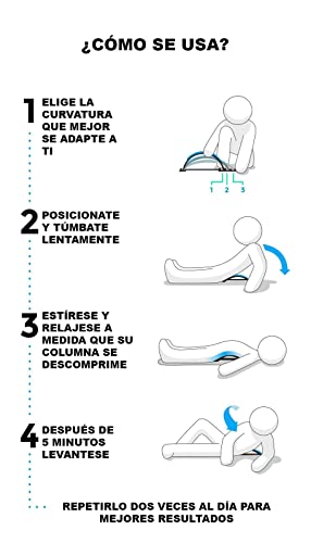 DOLCCIA – Soporte masajeador de espalda, Alivia el dolor lumbar, Estiramiento de espalda, Corrige la postura, Fisioterapia, 4 niveles ajustables, Hombre y mujer