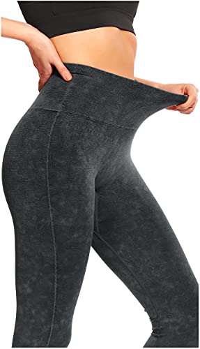 DYLISEA Leggings Mujer Push Up con Bolsillos Mallas Deporte Mujer Cintura Alta Pantalones de Yoga para Mujer EláSticos y Transpirables para Yoga Running Fitness (Gris Oscuro, L)
