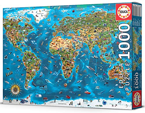 Educa Maravillas del Mundo. Puzzle de 1000 Piezas. Ref. 19022, Multicolor