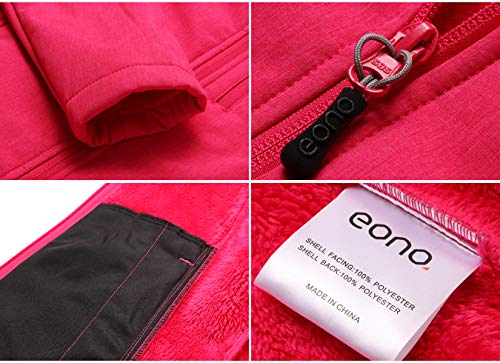 Eono Essentials - Chaqueta de softshell para mujer (rojo oscuro jaspeado, S)|Chaqueta invierno mujer