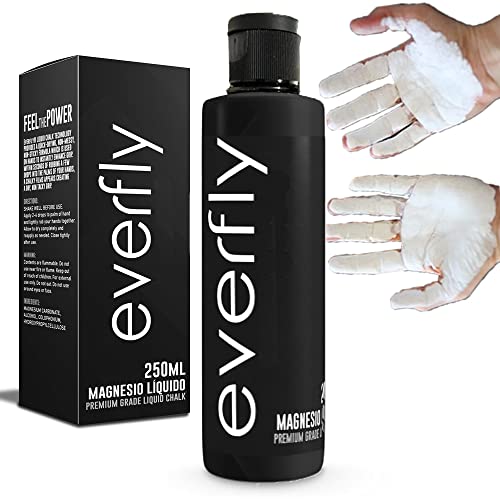 EVERFLY Magnesio Líquido Crossfit - 250ml - Gripping Gel - Escalada Calistenia Halterofilia Tenis Padel Gym Pole Dance - Liquid Chalk para Manos - Extra Agarre Grip - Dry Hands