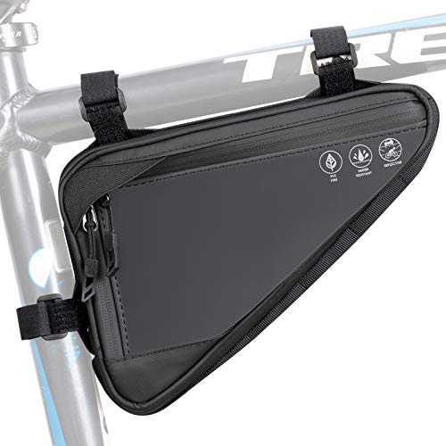 Eyein Bolsa de Bicicleta Impermeable, Bolsa Triángulo de Ciclismo, Portátil Resistente al Agua Compartimento para Mini Bomba Bicicleta Accesorios para Bicicleta Montaña con para Fácil Instalación